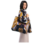 Powder Lux Velvet Quilted Tote Bag - Hellebore Blue