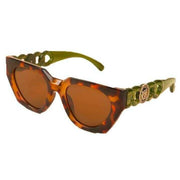 Powder Luxe Zelia Sunglasses - Tortoiseshell Brown/Olive Green