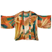 Powder Painted Palms Kimono Jacket - Tangerine