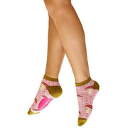 Powder Tiny Toadstools Trainer Socks - Pink