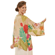 Powder Tropical Flora and Fauna Kimono Jacket - Coconut Cream