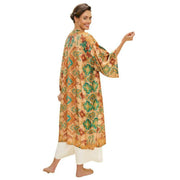 Powder Warm Ikat Kimono Gown - Cream