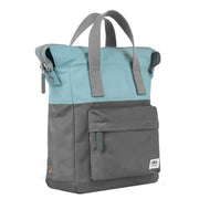 Roka Bantry B Small Creative Waste Two Tone Recycled Nylon Backpack - Graphite Grey/Spearmint Blue