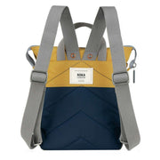 Roka Bantry B Small Creative Waste Two Tone Recycled Nylon Backpack - Midnight Navy/Mustard Yellow