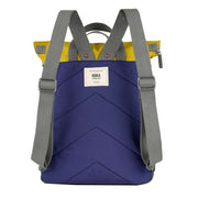 Roka Canfield B Medium Creative Waste Colour Block Recycled Nylon Backpack - Purple/Yellow/Green