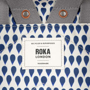 Roka Canfield B Medium Denim Rain Recycled Canvas Backpack - Blue/White