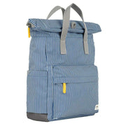 Roka Canfield B Medium Hickory Stripe Recycled Canvas Backpack - Blue/White