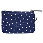 Roka Carnaby liten återvunnen canvasplånbok - Marinblå Polka Dot