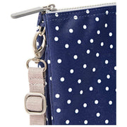 Roka Carnaby XL Återvunnen Canvas Crossbody-väska - Marinblå Polka Dot