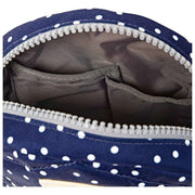 Roka Paddington B Crossbody-väska i återvunnen canvas - Marinblå Polka Dot