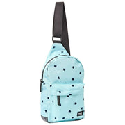 Roka Willesden B Large Crossbody-väska i återvunnen canvas - Blå/Blå hjärtan