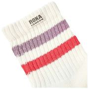 Roka Windsor Stripe Crew Socks - Flinta/Röd