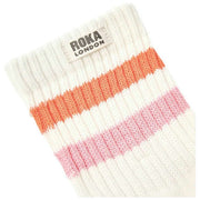 Roka Windsor Stripe Crew Socks - Mandarin/Rosa
