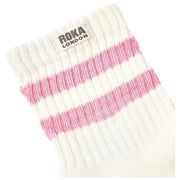 Roka Windsor Stripe Crew Socks - Rosa nejlika