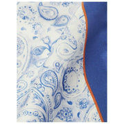 Simon Carter 40-årsjubileum Paisley Pocket Square - Vit/Blå