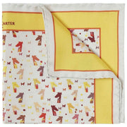 Simon Carter Gervaise Pocket Square - Vit/Gul/Orange