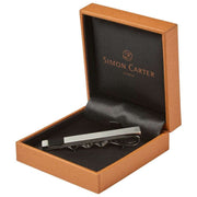 Simon Carter Onyx Borstad Tie Slide - Silver/Svart