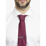 Simon Carter Onyx Borstad Tie Slide - Silver/Svart