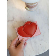 Stackers Heart Card Holder - Rosa/Röd