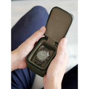 Stackers Zipped Mini Travel Watch Box - Olivgrön