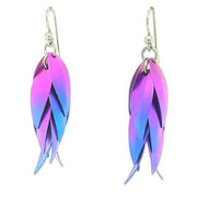 Ti2 Titanium Large Wild Orchid Drop Earrings - Pink