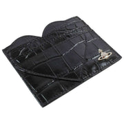 Vivienne Westwood Emboss Croc Heart Card Holder - Svart