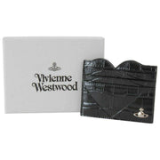 Vivienne Westwood Emboss Croc Heart Card Holder - Svart