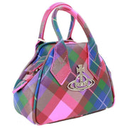 Vivienne Westwood Saffiano Printed Mini Yasmine Handbag - Candy Tartan Pink