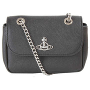 Vivienne Westwood Saffiano Small Chain Purse Bag - Black