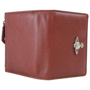 Vivienne Westwood Slim Flap smidig läderkorthållare - kastanjebrun