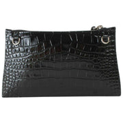 Vivienne Westwood Small Croc Flat Zip Clutch - Svart