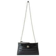 Vivienne Westwood Small Croc Flat Zip Clutch - Svart