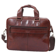 Ashwood Leather Double Handle Laptop Bag - Brown