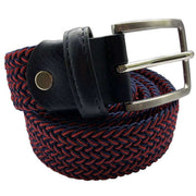 Bassin and Brown Chevron Striped Woven Belt - Wine/Navy