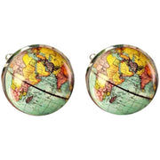 Bassin and Brown Earth Globe Cufflinks - Blue/Yellow/Pink