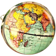 Bassin and Brown Earth Globe Cufflinks - Blue/Yellow/Pink