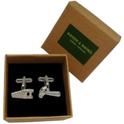 Bassin and Brown Hammer and Saw Cufflinks - Silver