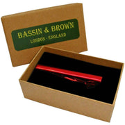 Bassin and Brown Plain Metallic Tie Bar - Red