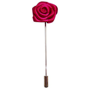 Bassin and Brown Rose Jacket Lapel Pin - Cerise Pink