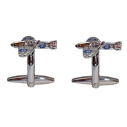 Bassin and Brown Spitfire Plane Cufflinks - Silver