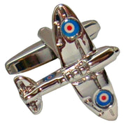 Bassin and Brown Spitfire Plane Cufflinks - Silver