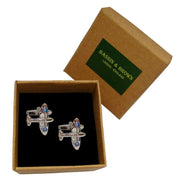 Bassin and Brown Spitfire Plane Cufflinks - Silver