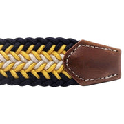 Bassin and Brown Timbs Arrow Stripe Woven Belt - Yellow/Navy/White