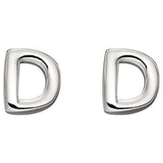 Beginnings D Initial Stud Earrings - Silver