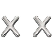 Beginnings X Initial Stud Earrings - Silver