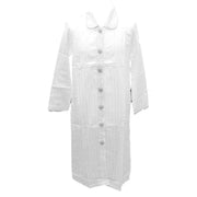 Cottonreal Superfine Shadow Stripe Button Through Robe - White