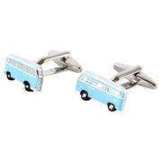 David Van Hagen Campervan Cufflinks - Blue/Silver