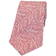 David Van Hagen Classic Paisley Silk Tie - Fuchsia