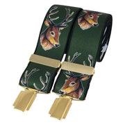 David Van Hagen Stags Braces - Green/Brown