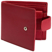 Dents Pebble Grain RFID Stud Bifold Wallet - Berry